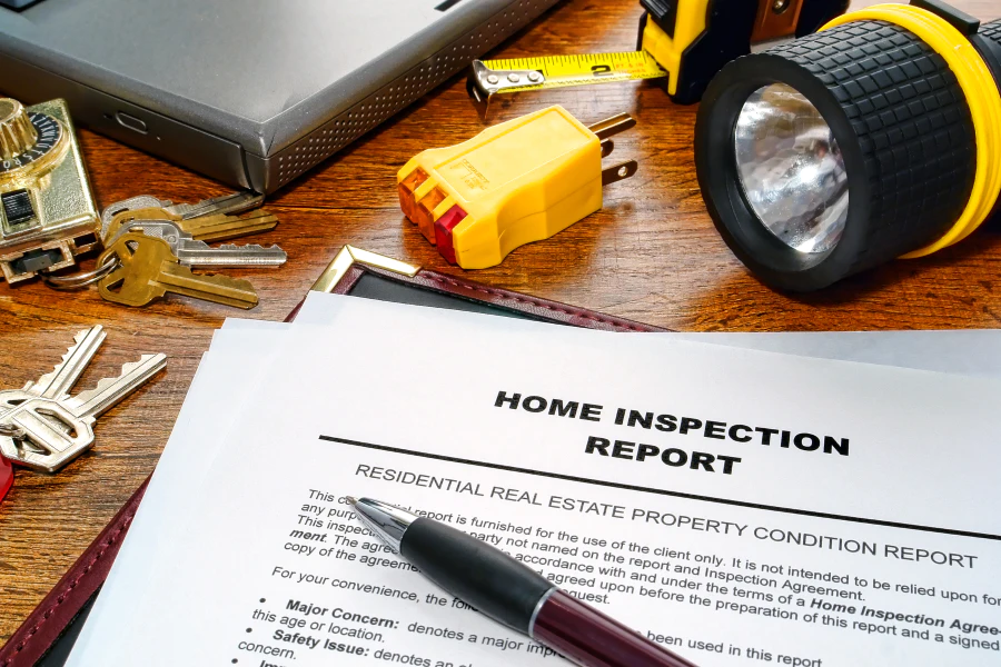 flat layout of home inspection report concept panama city FL